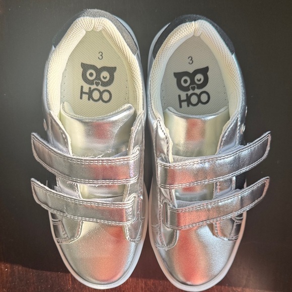 Kids' Silver Sneakers with Velcro Straps NWOT - Picture 2 of 4